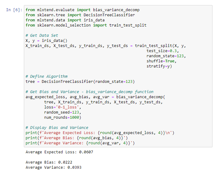 Decision tree example result